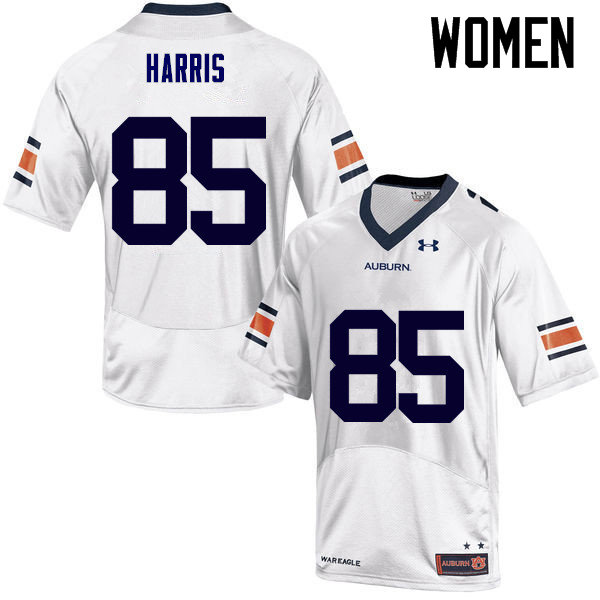 Women's Auburn Tigers #85 Jalen Harris White College Stitched Football Jersey